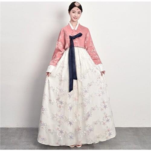 Korean Traditional Costume Veil Female Adult Spring and Summer Traditional Palace Dress Korean Folk Dance Performance Costume