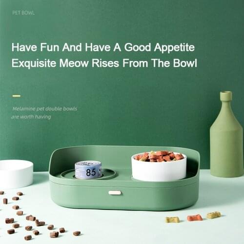 2-in-1 Pet Feeder Cats Dogs Food Bowl Water Bowls for Dog Cat Feeders Drinking Pet Product Cats Products for Pets Cat Food Tray