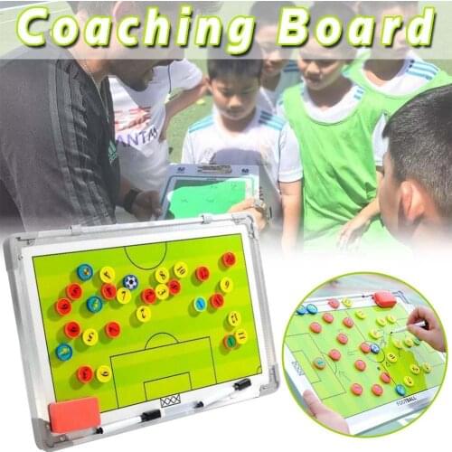 Magnets Aluminum Alloy Magnetic Suspension Football Tactic Coaching Board Soccer Tactics Strategy Board Handheld Double Sided Me