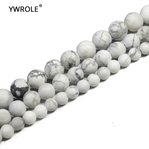Matte Dull Polish Howlite White Turquoises Natural Stone Round Beads For Jewelry Making DIY Bracelet Necklace Material 6/8/10 mm