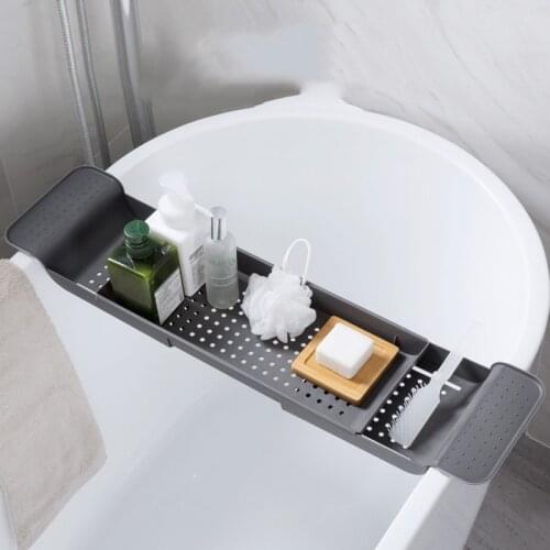 Multipurpose Retractable Bathtub Storage Rack Bath Tray Shelf Tub Bathroom Tools Towel Storage Shelf Kitchen Sink Drain Holder