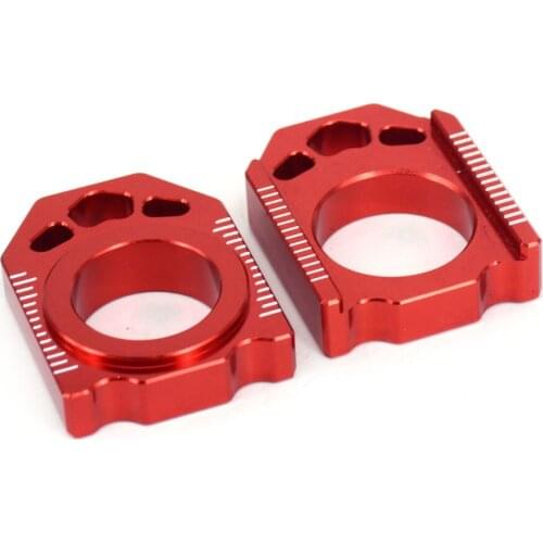 Motorcycle CNC Aluminum Rear Axle Block Chain Adjuster For Honda CR125R CR250R CRF250R CRF250RX CRF250X CRF450R CRF450L