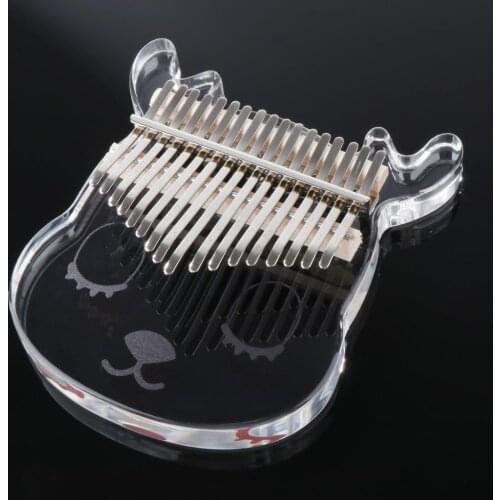 Cartoon Kalimba 17 Key Thumb Piano Mahogany Mbira Gift w/ Case Accessories