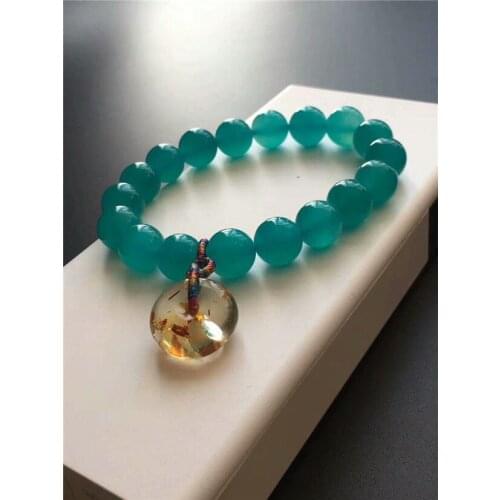Natural Crystal Bracelet Amazonite From Mozambique Gemstone 11.5mm AAAA+ Free Shipping