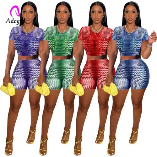 Polka Dot Women Shorts Set Fitness Crop Top + Skinny Biker Shorts Activewear 2021 Summer Home Casual Jogger Set Sporty Tracksuit