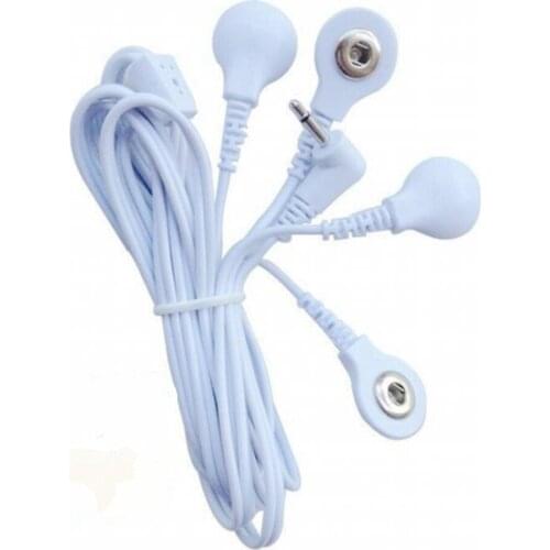 10pcs Electrode Lead Wires Cable DC 2.5mm 4 in1 Head 4-Way TENS EMS Electrode Pad Connector for digital therapy Massage Machine