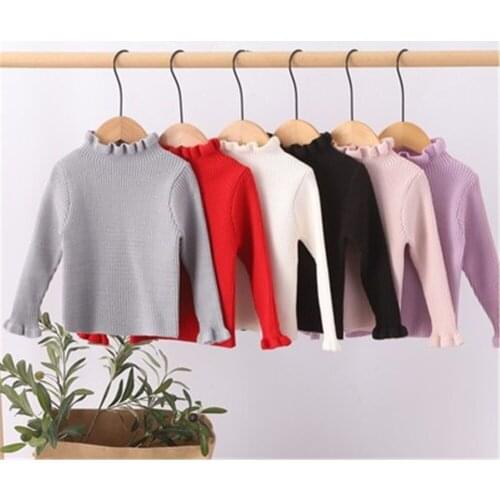 Girl Pullover Tops 2021 Girls' sweaters childrens autumn and winter sweaters soft elastic pullover thickening bottoming shirt
