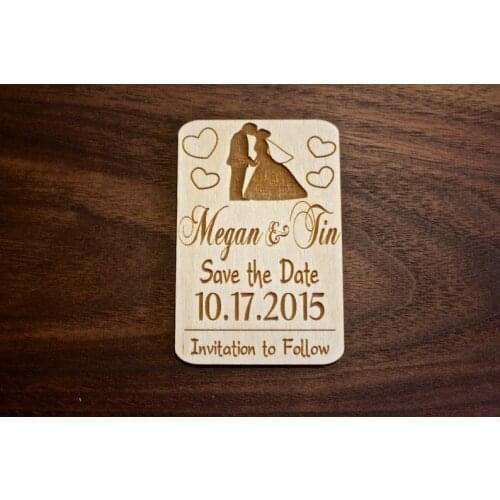 Bride and Groom Silhouette, Rustic Wedding, Save the Date Magnets, Bride and Groom Kiss, Save the Date, Engraved Magnet, Laser E