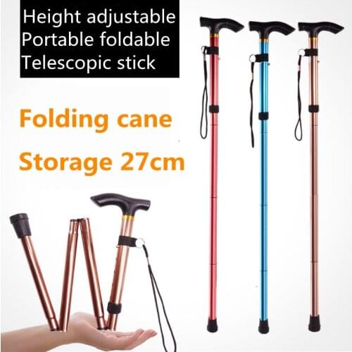 Foldable Telescopic Stick Metal Retractile Batons Ultralight Extended Poles Cane Portable for Outdoor Camping Hiking Walking