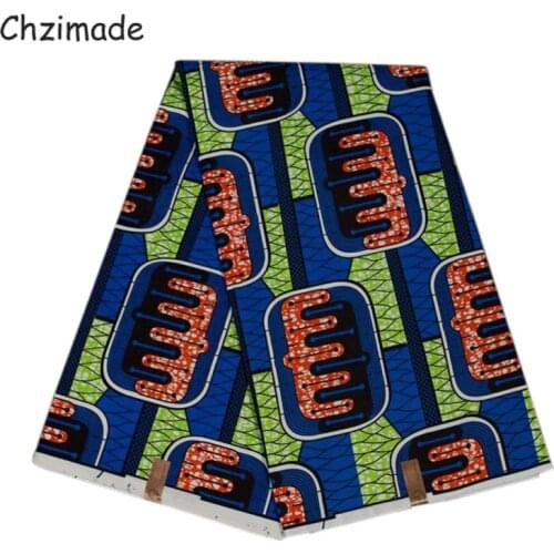Chzimade 1Yard Ankara African Wax Print Fabric 2020 Polyester Plaid Tissu Patchwork Fabric For Women Wedding Dress Home Decor