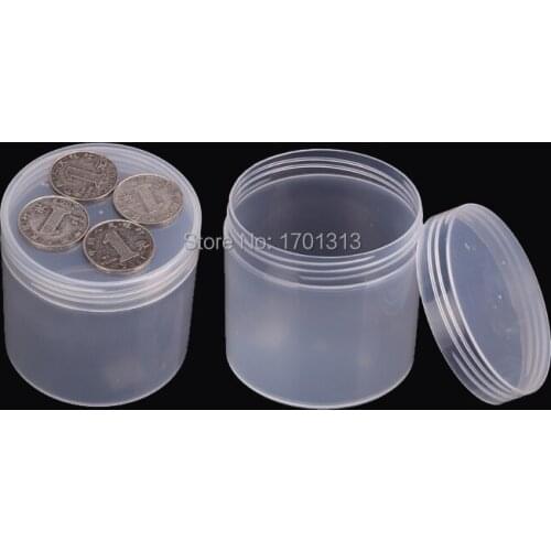 2pcs round semitransparent plastic box PP-5 Storage Collections Container Box Case Contracted jewelry box product packaging