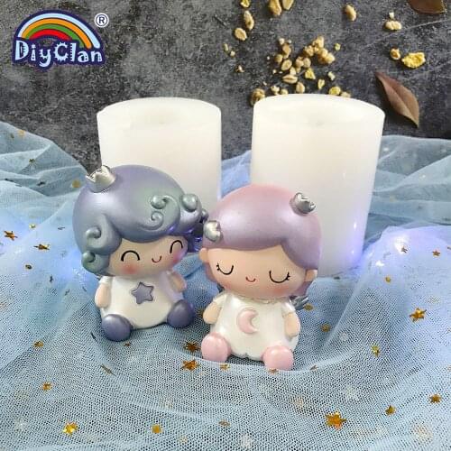 3D Angel Chocolate Cake Silicone Mold Boy Girl Styles Cake Decorating Tools Resin Polymer Handmade Crafts Kitchen Baking Mould