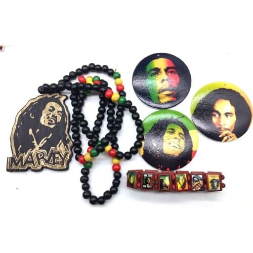 5pairs/lot Fashion Bob Marly Wooden Earrings mixed