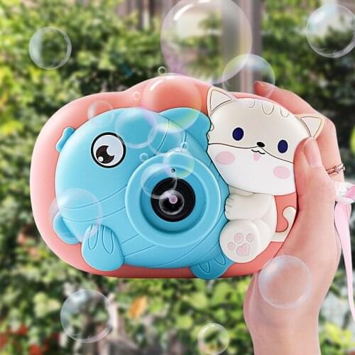 Blowing bubble machine children and girls heart ins cat camera automatic girl electric toy gun