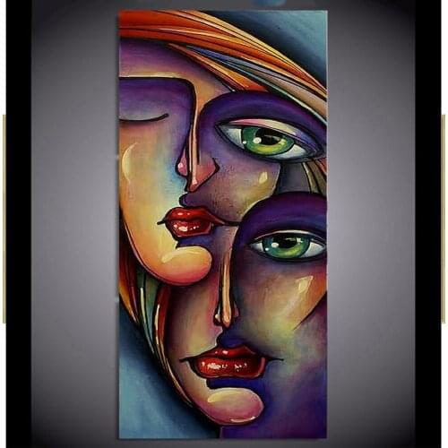 Large size full round drill Emeroidery diamond rhinestone painting cross stitch diamond mosaic woman face Colorful Abstract art