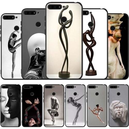 Body Art black Silicone Phone Case For honor 30 20 Pro 8 8X 9 10 20 Lite Mate 10 20 30 Lite Pro cover