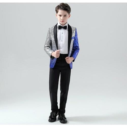 Baby Children Small Suit Suit Flower Girl Dress Male Korean Piano Dress Boy Small Suit British Style Handsome Child Clothes