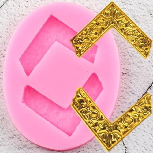 DIY Craft Corner Bracket Silicone Molds Relief Border Fondant Cake Decorating Tools Chocolate Candy Clay Jewelry Resin Moulds