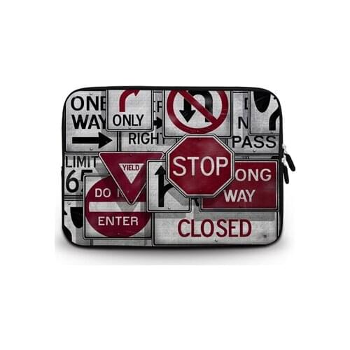 Traffic sign Laptop Sleeve Bag For Macbook Air Pro Retina 11 12 13 15 Inch Notebook bag Cover Case for Macbook Touch Bar