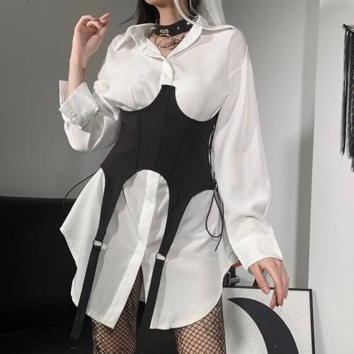 Gothic Corset Women Sexy Steampunk Corset Top Black Waist Belt Dark Goth Bustier