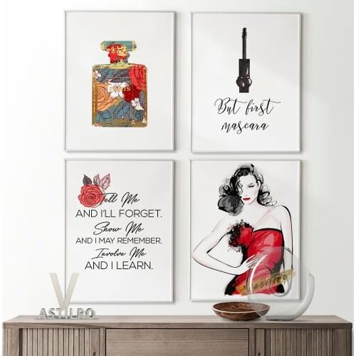 Beauty Girl Dress Clipart Poster Fashion Illustration Art Prints Dressing Room Decorate Wall Stickers Beauty Salon Home Decor