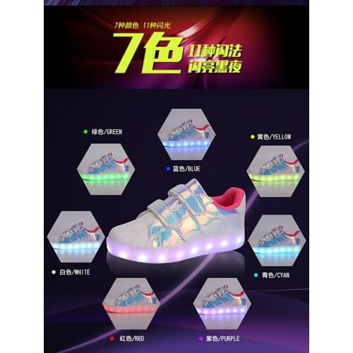 KKA New brand cute breathable kids light shoes high quality baby girls fashion LED shoes