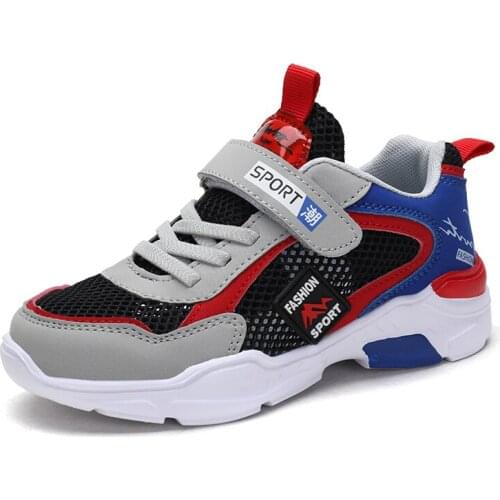 Sport Shoes for Boys Breathable Mesh Non Slip Running Sneakers Lightweight Soft Walking Footwear High Quality Size 28-39