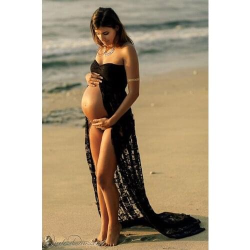 NEW 2019 maternity photography props maxi Maternity gown Lace Maternity Dress Fancy shooting photo summer pregnant dress