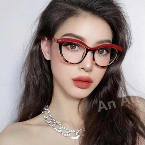 Anti-blue Light Retro Cat Eye Glasses Frame Men and Women Optical Fashion Computer Eyeglasses