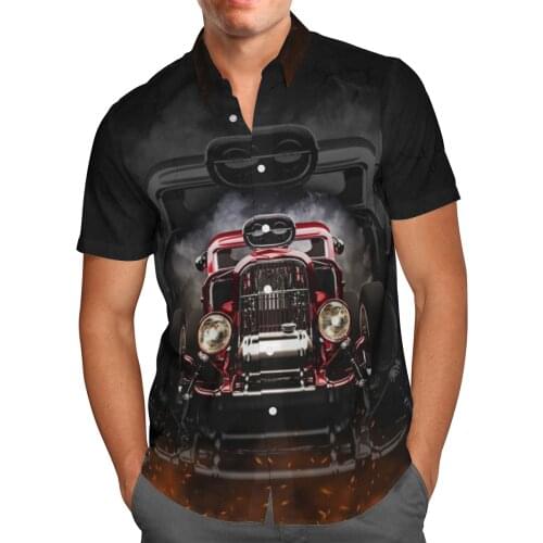 Love Car 3D Beach Hawaiian 2021 Summer Mens Shirt Short Sleeve Shirt Streetwear Oversized 5XL Camisa Social Chemise Homme-129