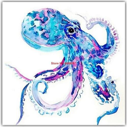 Diamond Painting Animals Picture Of Rhinestones Full Square/Round Diamond Mosaic Sets Diamond Embroidery Octopus Home Decor