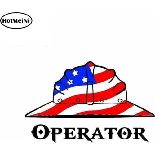 HotMeiNi 13cm x 8.1cm OPERATOR American Flag Helmet Waterproof Funny Car Stickers Vinyl Auto Decals Laptop Car Body Wrap