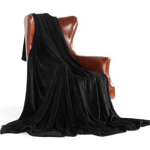 Merrylife New Super Soft Warm Solid Warm Micro Plush Throw Blanket Rug Sofa Bedding Blankets Bedspread terry bed sheet Black