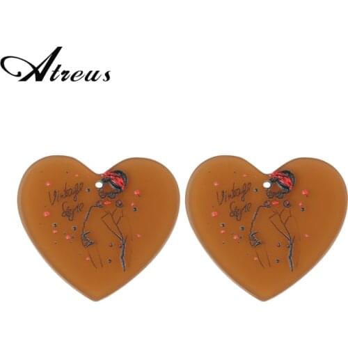 DIY Heart Shaped Resin Dangle Pendant Charms Bracelets DIY Women Jewelry Earrings Connectors Jewelry Making Findings Components