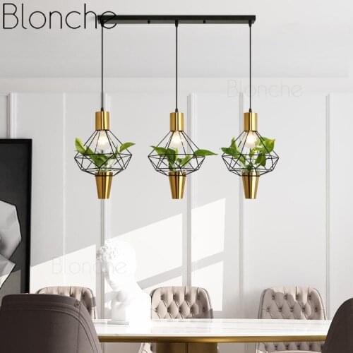 Nordic DIY Plant Pendant Lights Modern Led Hanging Lamp Potted Plants Light Fixtures Dining Room Livng Room Office Home Decor