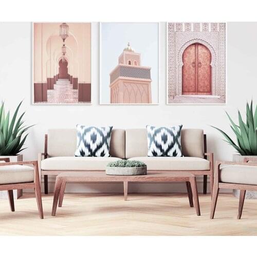 Islamic Architecture Poster Morocco Door Gallery Canvas Painting Modern Religion Muslim Wall Art Pictures for Living Room Decor