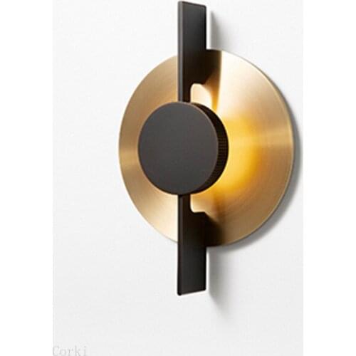 Postmodern Luxury Iron Art Golden Black Metal LED Wall lamp Foyer Wall Sconce New Design Restaurant Corridor Wall lights Loft