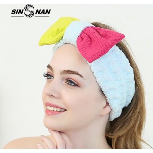 Women Headband Multifunctional Towel For Hair Stitching Style Microfiber Absorbent Lady Sport Yoga Spa Beauty Hairband For Girls