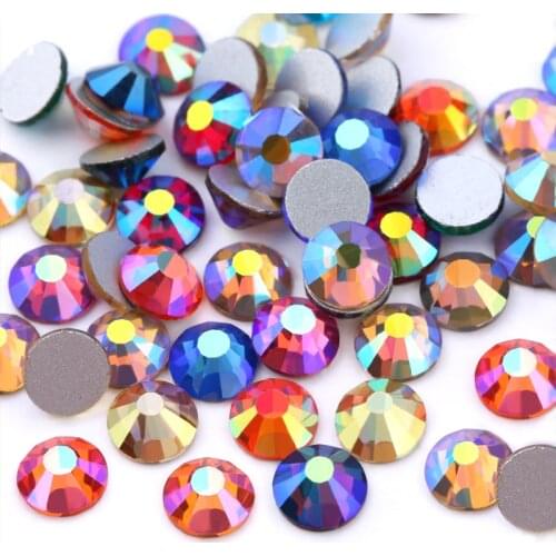 Multi-Color Crystal Glass Glitter Rhinestone Hot fix & Non hotfix Flatback Rhinestones For Nail Art Sewing & Fabric Decoretion