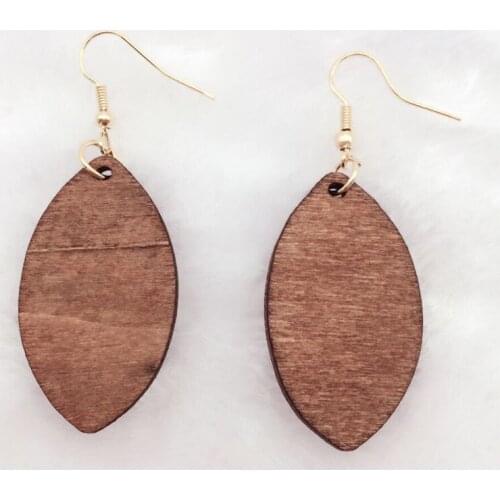 Pair good african oval earrings wood earrings Latest new arrival new design quality