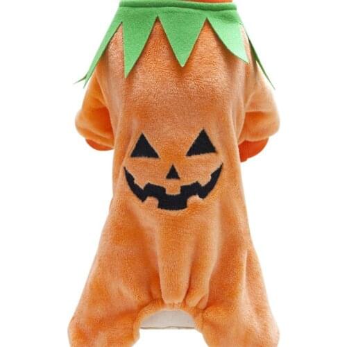 Halloween Funny Dog Clothes Pet Pumpkin Costume Dog Winter Warm Coat Jackets Pet Cosplay Special Events Pet Supplies