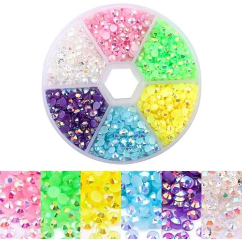 3/4/5mm Resin Rhinestone Candy AB Non Hotfix Flatback Nail Rhinestoens For Clothes DIY 3D Art Decoration