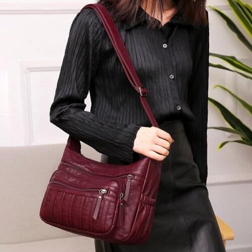 Women Soft Leather Shoulder Bags Female Crossbody Bags For Women Ladies Bags Designer Commuter bag