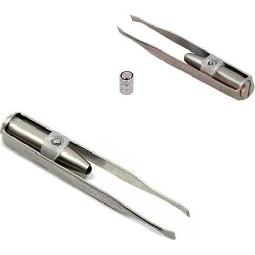 Precision Mini Eyebrow Remover Tweezer With LED Light Hair Removal Plucker Tool Portable Travel Household Hand Tools