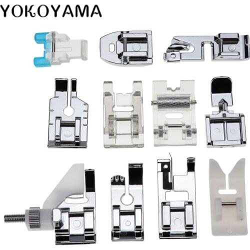 YOKOYAMA 11Pcs/Set Pressure Foot Suit Household Electric Sewing Machine 505A Stealth Zipper Lock Lace Sewing Accessories