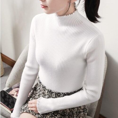 2021 Winter Turtleneck Women Sweater Knitted Long Sleeve Pullovers Female Tops Fashion Casual Solid Jumper Ladies Sweaters