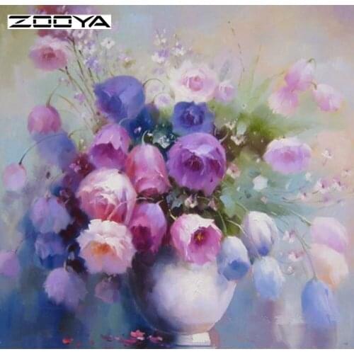 ZOOYA 5D DIY Diamond Embroidery Handicraft Flowers Painting Diamond Mosaic Daisies Round Diamond Cross Stitch Chrysanthemum R002