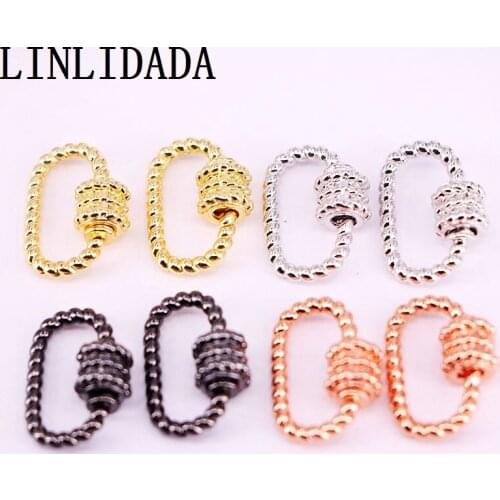 10Pcs Gold/Rose Gold/Metalblack color Oval Screw Clasp, Interlocking Carabiner Clasp, Unique Buckle