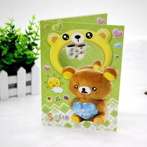 12pcs/lot Creative Cute Cartoon Birthday Blessing Card with Music Greeting Cards Children Brthday Party Gift Card