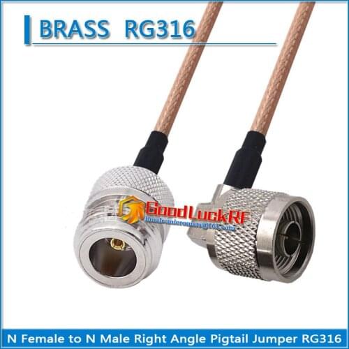 1X Pcs L16 N Male Right Angle 90 Degree to N Female plug Pigtail Jumper RG316 Extend cable copper RF Connector Coaxial Low Loss